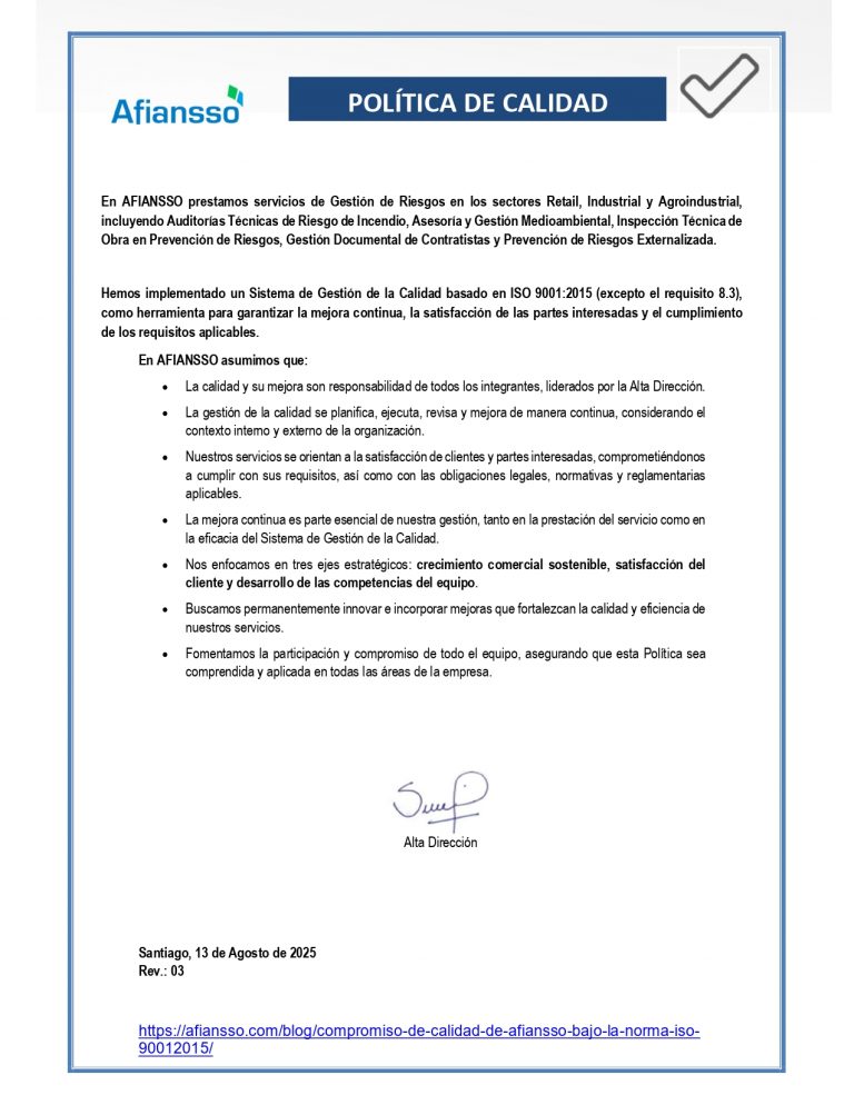 Compromiso de Calidad de AFIANSSO Bajo la Norma ISO 9001:2015